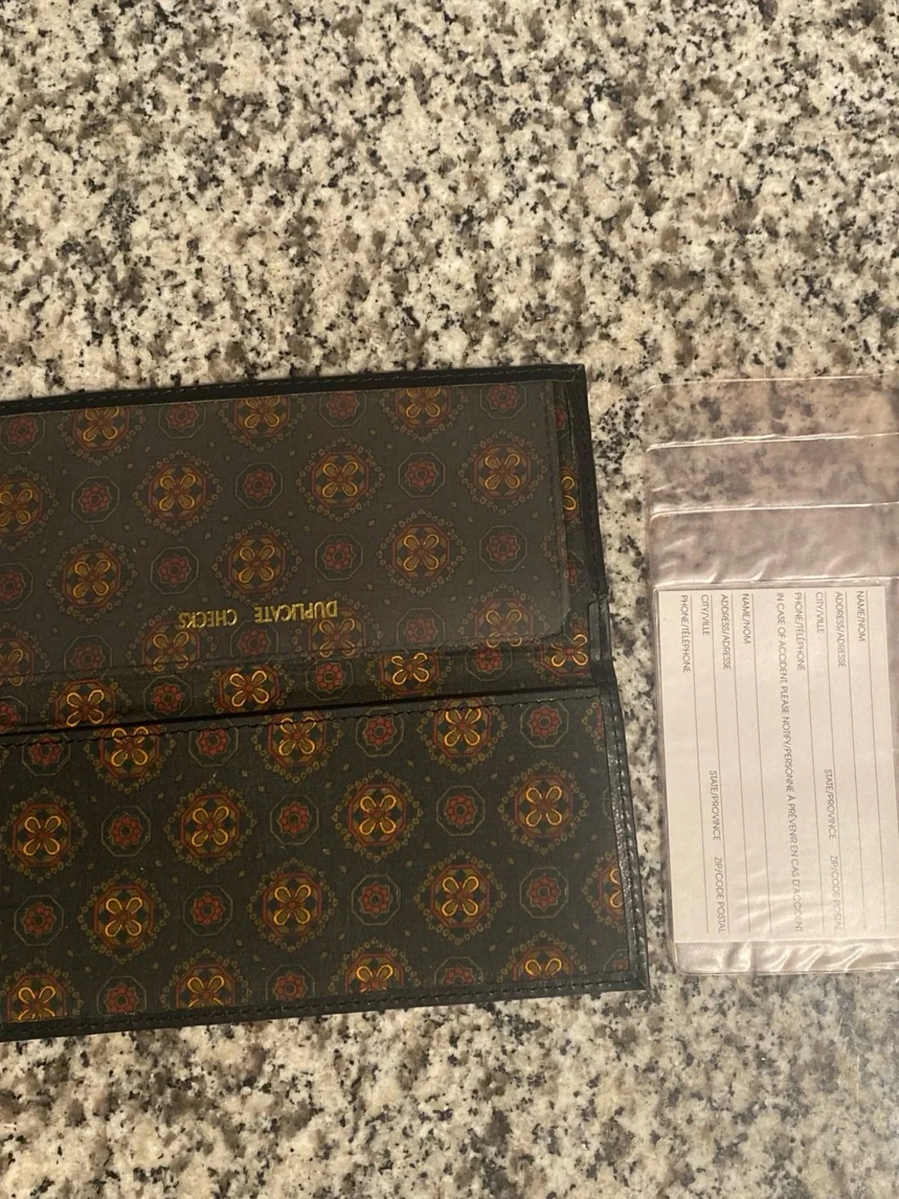 Vintage Y2K Bellerosa Black Leather checkbook/Wallet with Embossed Crest